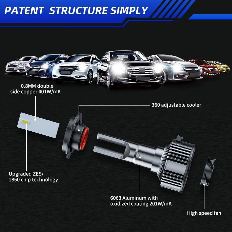 Custom OEM ODM F2 50W 6500K Mini 880 H11 9005 9006 Single Beam Motorcycle Light Car LED Headlight Bulbs