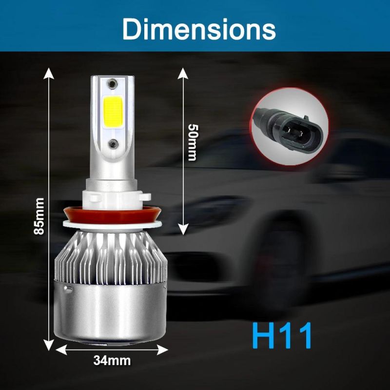 Good Driver Wholesale Cheapest C6 Auto H1 H3 H11 H13 9007 9005 9006 Hb3 Hb4 5202 H4 H7 LED Headlight LED Car Light Lamp 72W 8000lm Auto Lamps