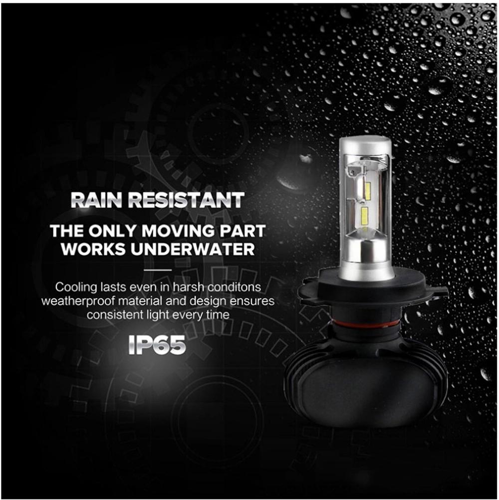 S1 H4 H7 Fanless LED Headlight Bulbs Csp 36W 8000lm White Car Fog Light H4 H7 H11 H13 9004 9005 9007 LED Headlight Headlamp