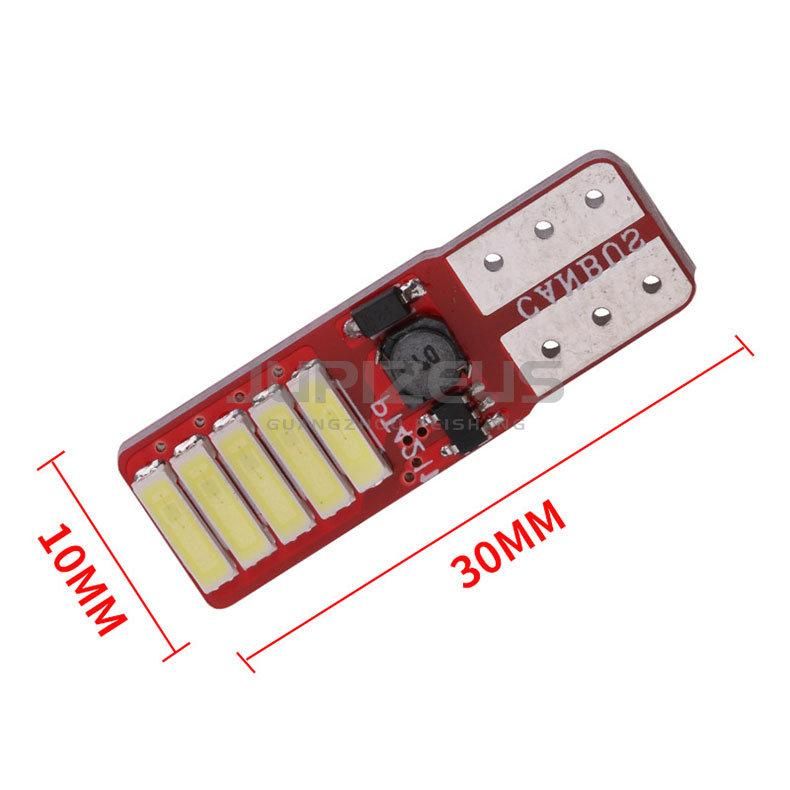 T10 W5w Canbus 10 SMD 7020 LED 10SMD LED Super Bright Wedge No Error Clearance Light DC12V