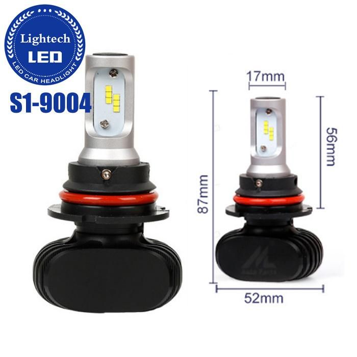 Fanless Car Accessories 4000lm 50W S1 9007 Automobile Csp LED Headlight 9004