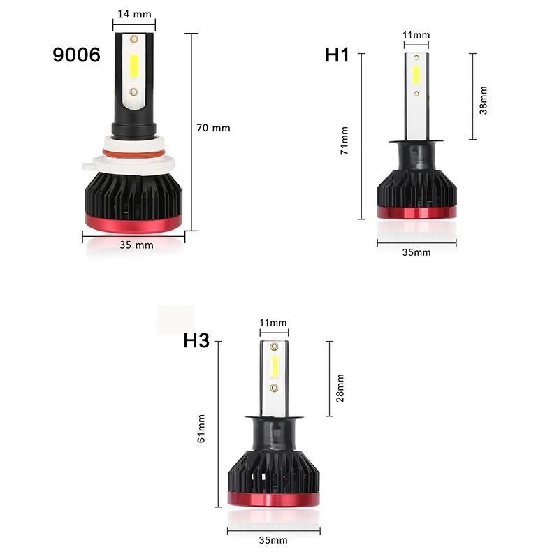 Factory Price 6000lm Mini H1 H7 H11 H8 H9 H4 Auto Mini Lights Car LED Headlights