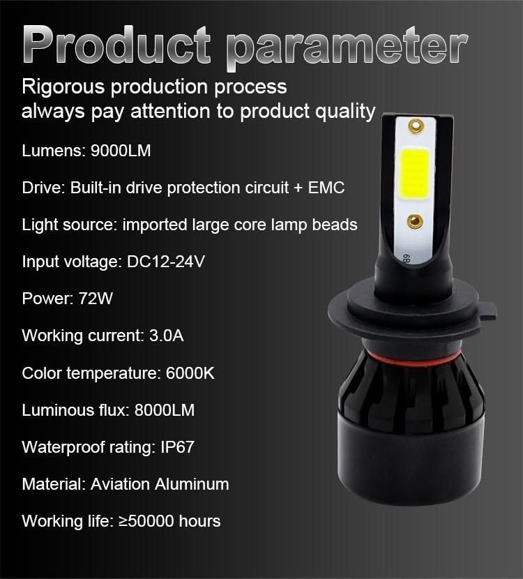 Wholesale L1 H7 LED Headlight H4 H11 H1 Car Headlight Bulbs 9005 9006 LED Fog Light 90W 12000lm 6000K White Car LED Auto Lights