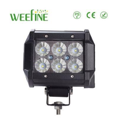 18W Super Flood LED Work Light for Vehicles off-Road Light Bar with Mounting Bracket and Fasteners