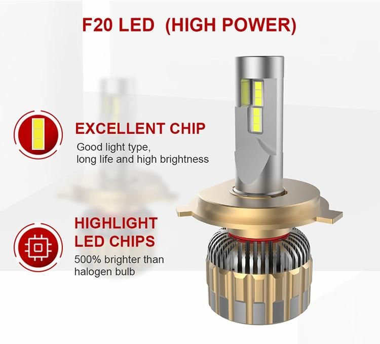 Auto Lighting System High Low Beam H13 9005 9006 LED Headlight Bulbs, F20 H11 H1 Auto H7 H4 Car LED Headlight