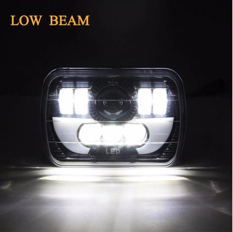 5X7" LED Headlight with DRL for Jeep Wrangler Yj Cherokee Xj Trucks 90W 7 Inch LED Square Headlight