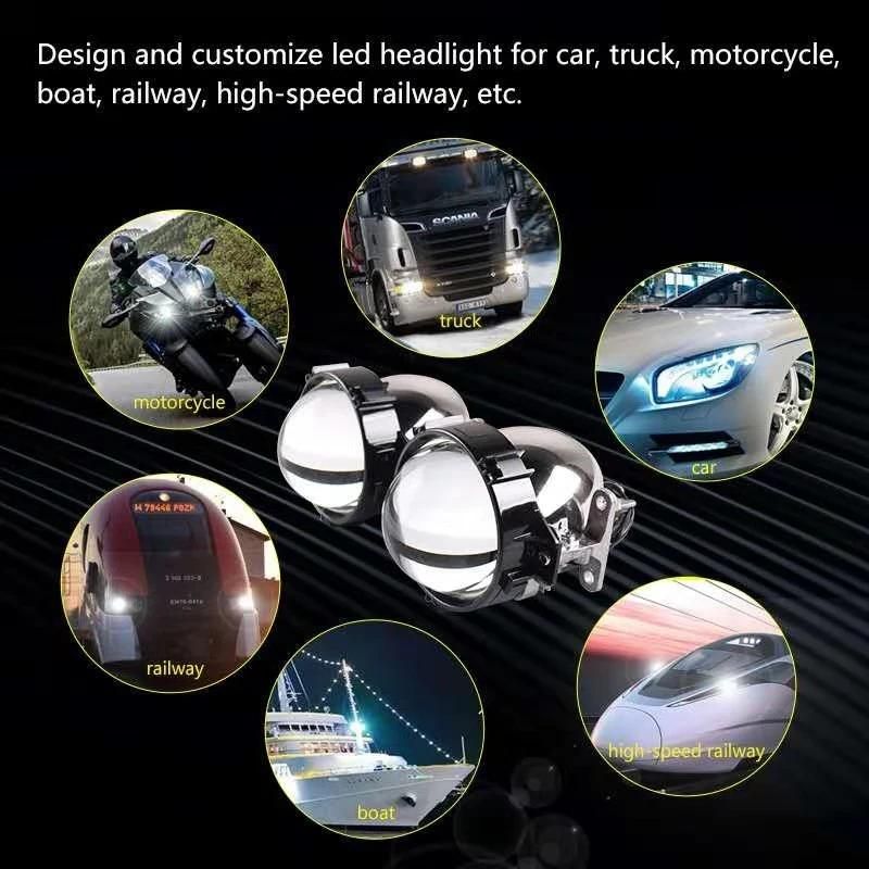 Factory Customize Auto Lighting System Car LED Headlights 40W 5500K Mini Size 2.5 Inch Motorcycle Bi LED Projector Lens Headlights
