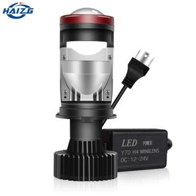 Haizg High Quality Waterproof Auto Parts H4 Mini Size Lens Bulbs Low/High Beam Car Projector LED Headlights