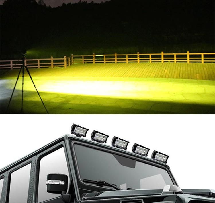 off Road Flood Lights IP67 White Yellow Waterproof Driving Fog Lights for Truck Car ATV SUV 5 Inch 72W LED Work Light Bar