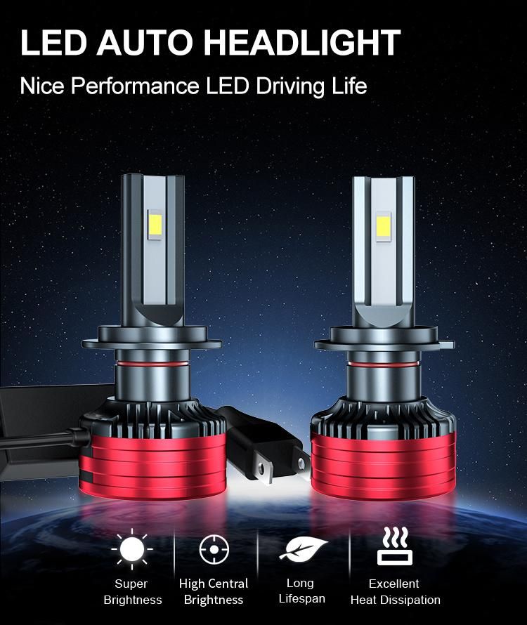 Super Bright F6 LED Headlight H7 3570 H1 H11 9005 9006 H7 55W 25000lm 9-30V LED Headlight Bulb