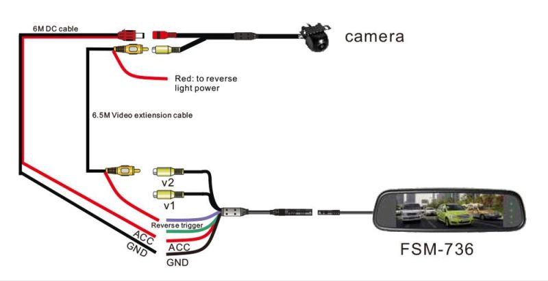 7 Inch Rearview Full HD Car Camera Monitor Rear View Mirror with 2-Ways Input OEM Replacement Bracket