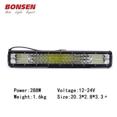 Truck Offroad Car Roof Top LED Driving Light Bar LED Work Light 288W Triple Row LED Light Bar