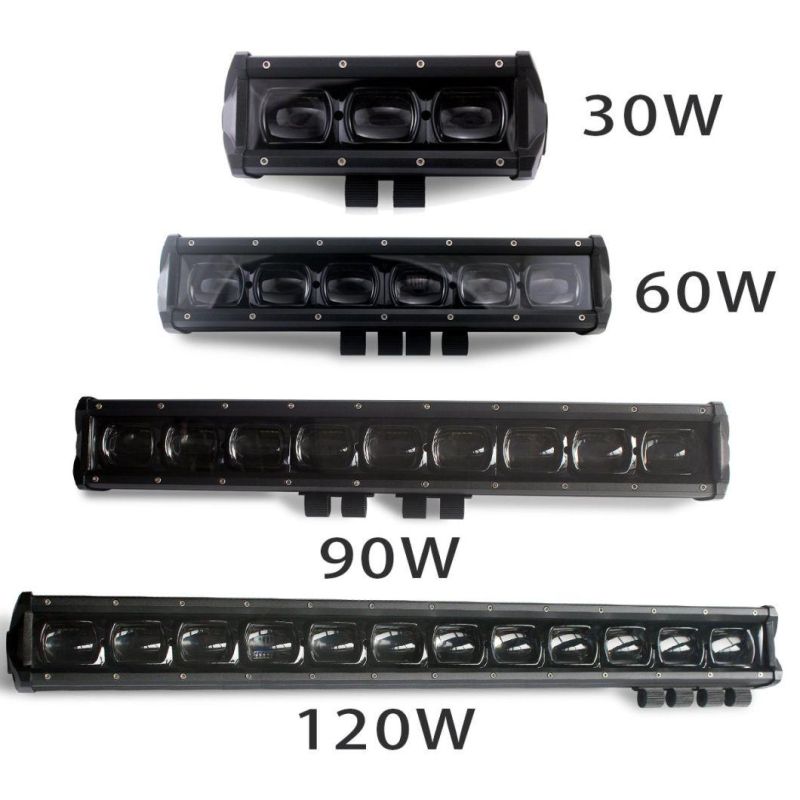 LED Light Bar 6D 240W 10W Each Convex Lens CREE LED Single Row Projector Offroad Driving Bar Light for Motorcycle SUV Truck
