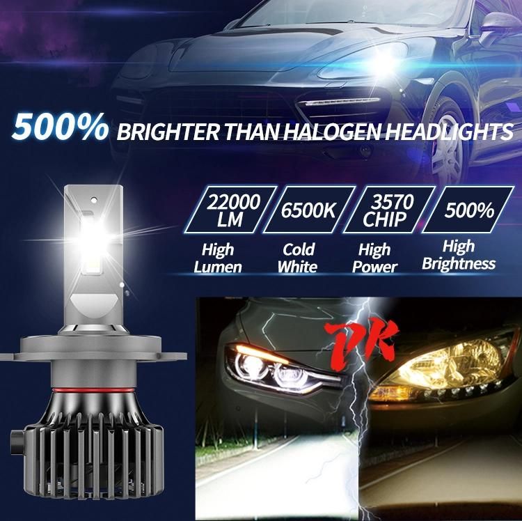 High Power Fan 90W H4 H7 H11 Auto Dual Beam LED Tech Headlight Bulb