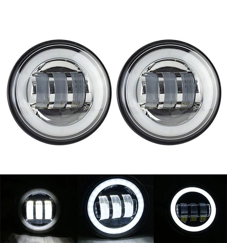 4-1/2" 4.5 Inch LED Passing Light with DRL Auxiliary Lamp for Harley Motorcycle Projector 4.5" Fog Lights