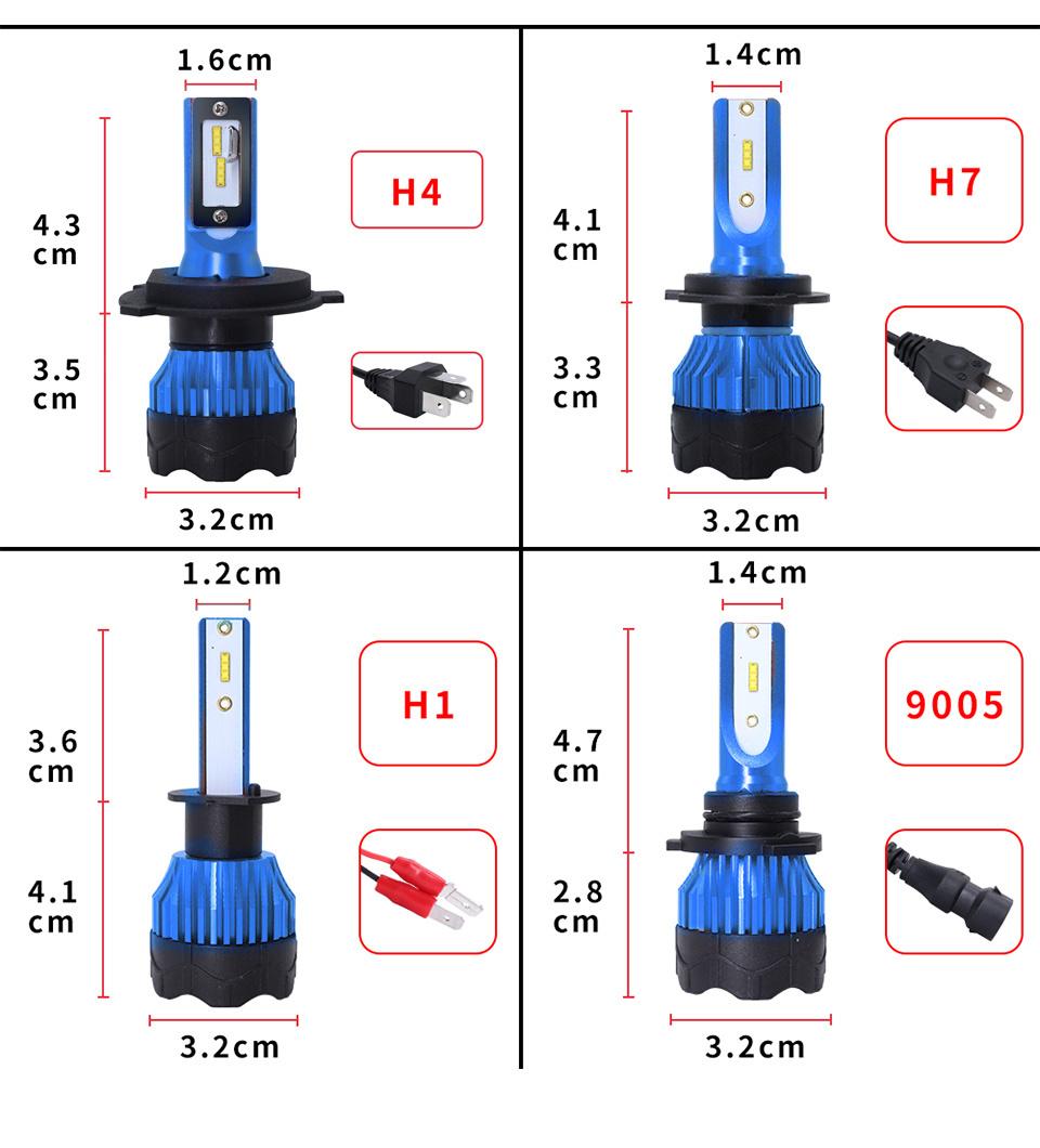 2020 Cheap S2 C6 K5 100W Fan Cooling Car LED Lights H4 Hb3 9005 H11 Csp COB Car LED Light 16000lm H7 K5 H4 LED Headlight