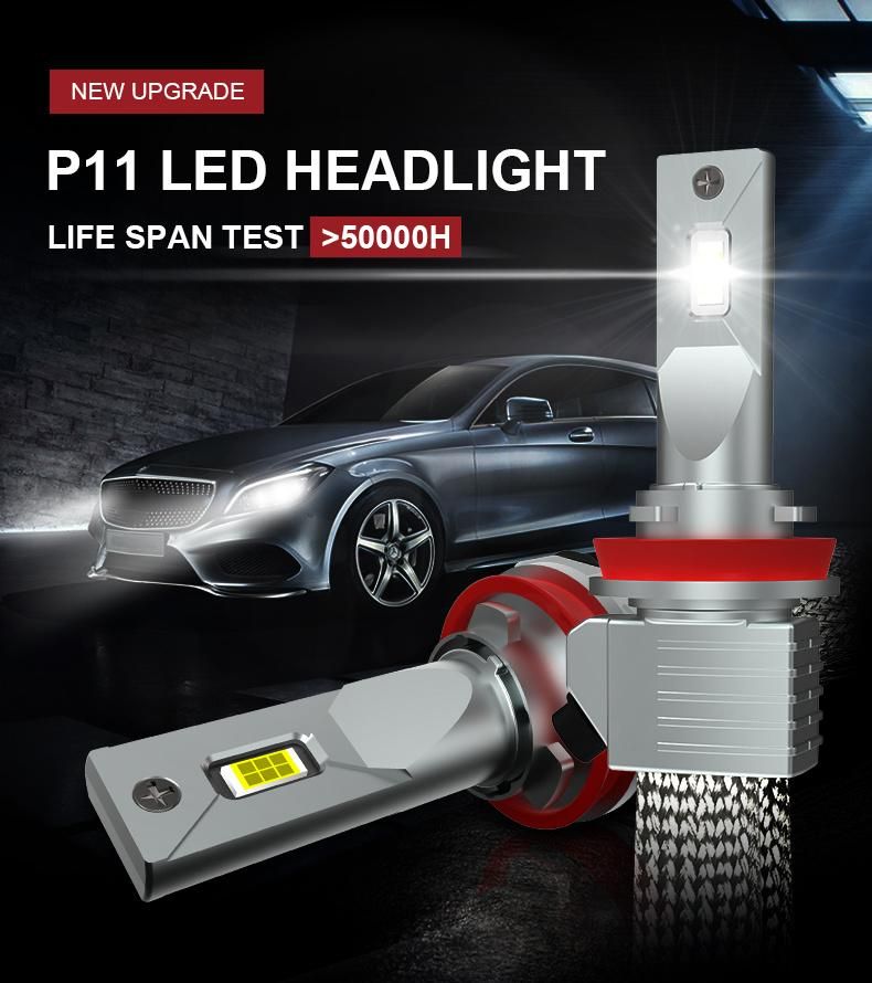 Conpex P11 12V Csp Chip Copper Strip Heat Dissipation Fanless H11 LED Headlights for Automotive Modification