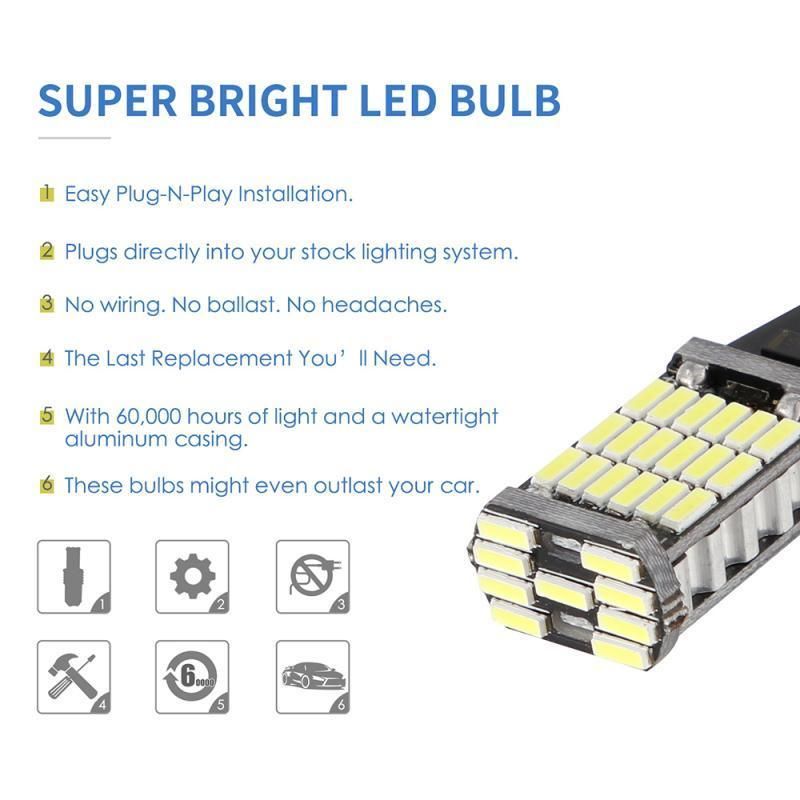 Car LED T15 3030 24SMD 12V 8W Car Bulb W16W LED 0.25A 6000K Wholesale Bright Reversing Lights T15 Canbus