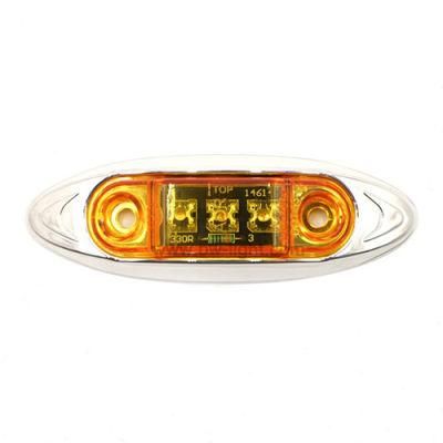 Amber LED Trailer Marker Lights Clearance Lamps 3 Diodes Front Bumper Bar Lights