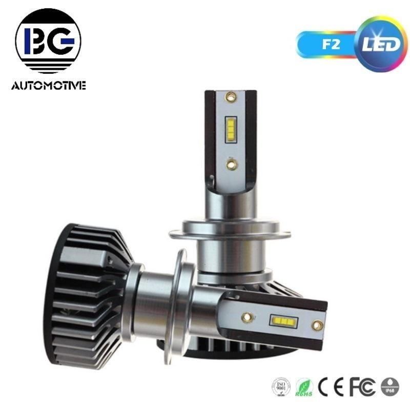 F2 LED Headlight Aluminum 6030 Material 12V 72W 12000lm 6500K LED Headlight H11