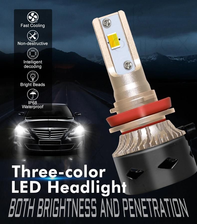 Portable Aluminum Housing 3s H1 H3 H7 H11 H4 9006 9005 LED Bulbs Car Intense LED Headlight