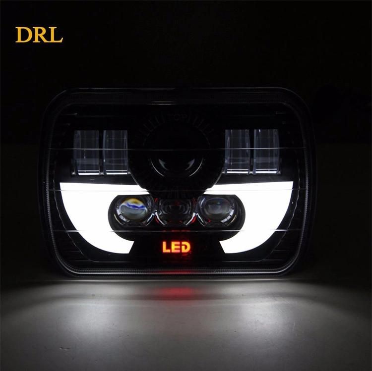 5X7" LED Headlight with DRL for Jeep Wrangler Yj Cherokee Xj Trucks 90W 7 Inch LED Square Headlight