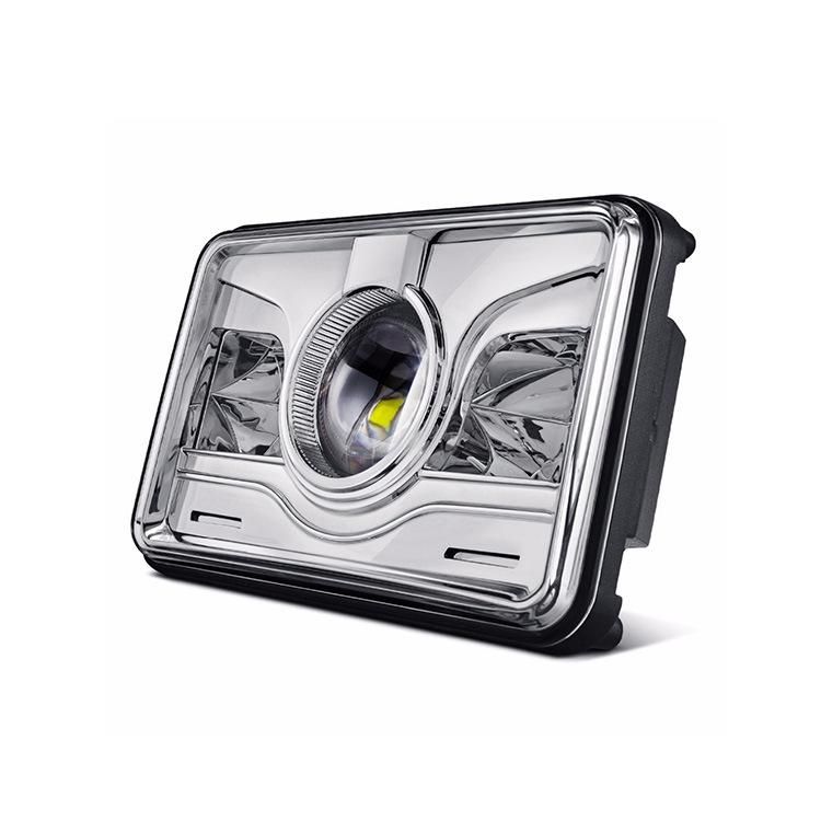 Black Silver Bezel Sealed High/Low Beam Trucks Headlight Replacement for Ford Truck Jeep 4X6 Car LED Headlight Square Light