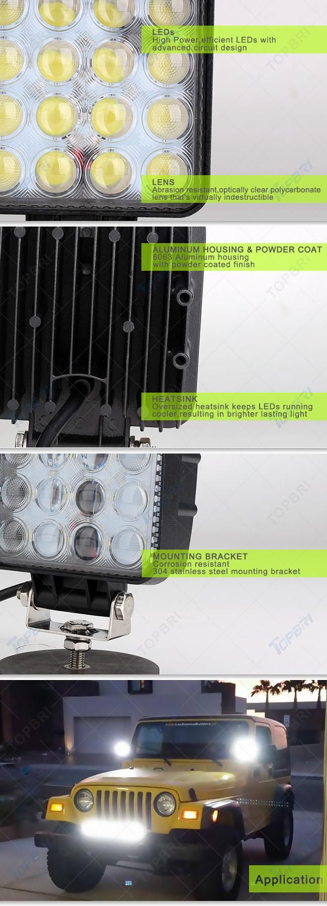 DC12V 48W Square 7D Combo Beam LED Tractor Trailer Headlights