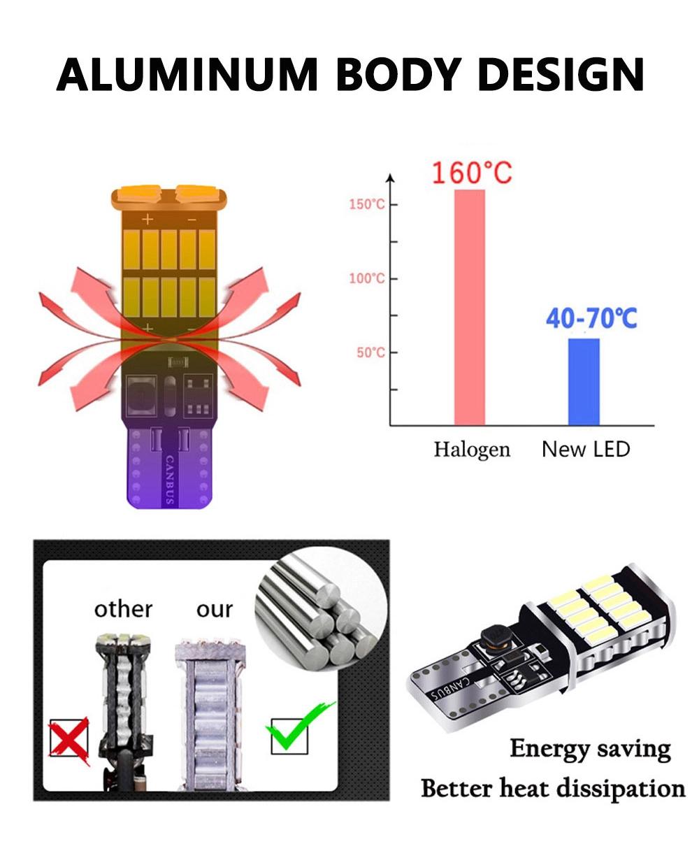 12V Auto LED Light Bulb LED T10 Canbus W5w 168 194 26SMD 4014 LED Bulbs for Car Interior Lights License Plate Dome Parking Lamp