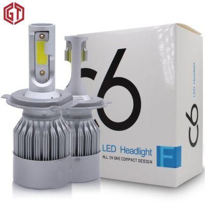 6500K One Pair S2 LED Headlights Car Light Bulbs LED H4 H7 COB Chips 9004 9005 9006 Low/High Beam Fog Lamps Turbo Fan Headlamp