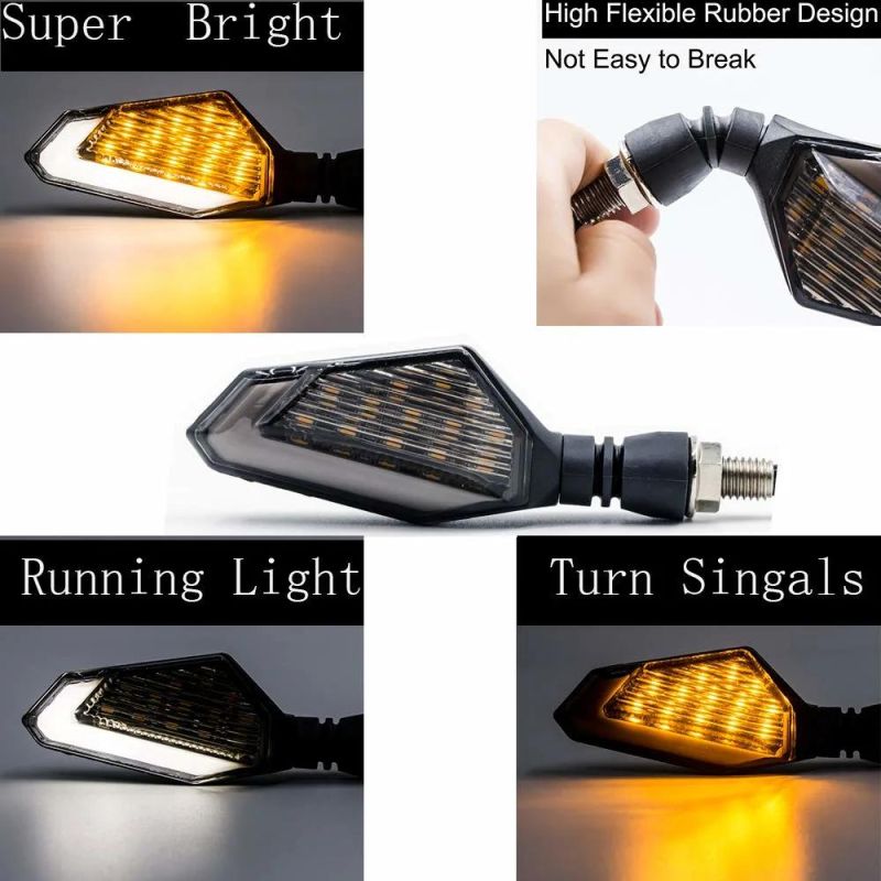 Universal Motorcycle LED Turn Signal Lights Waterproof Front Rear Indicator Blinker Light Daytime Running Lights