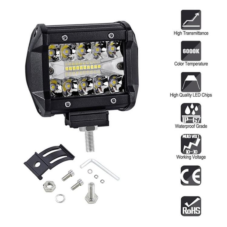 4" LED Work Light Bar 12V 24V 60W LED Light Bar Car Work Light for Tractor Truck 4X4 SUV ATV