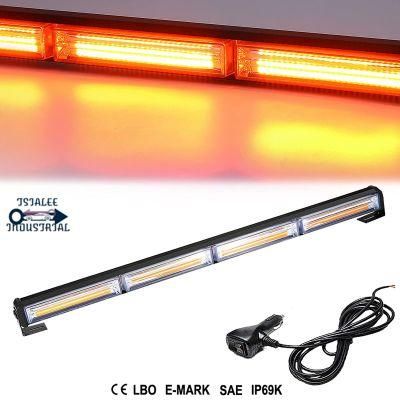 LED Traffic Advisor Strobe Light Bar, 24in COB LED Warning Lights, 13 Modes Safety Flashing Light Bars with Cigar Lighter