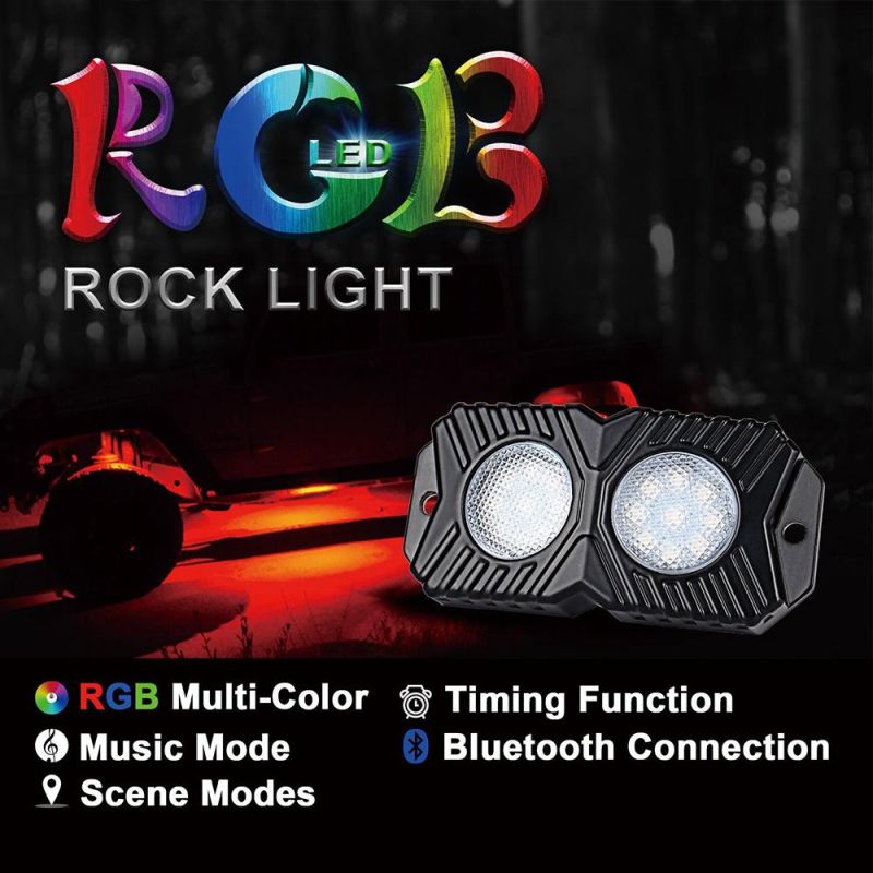 2019 New 8 Pods Bluetooth RGB LED Rock Light