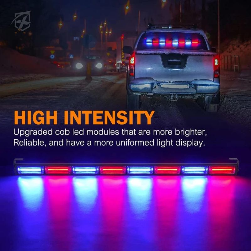 High Intensity Law Enforcement Traffic Advisor Emergency Hazard Warning Vehicle Strobe Light Bar Kit. Bright Linear LED Strobe Signal Light Bar