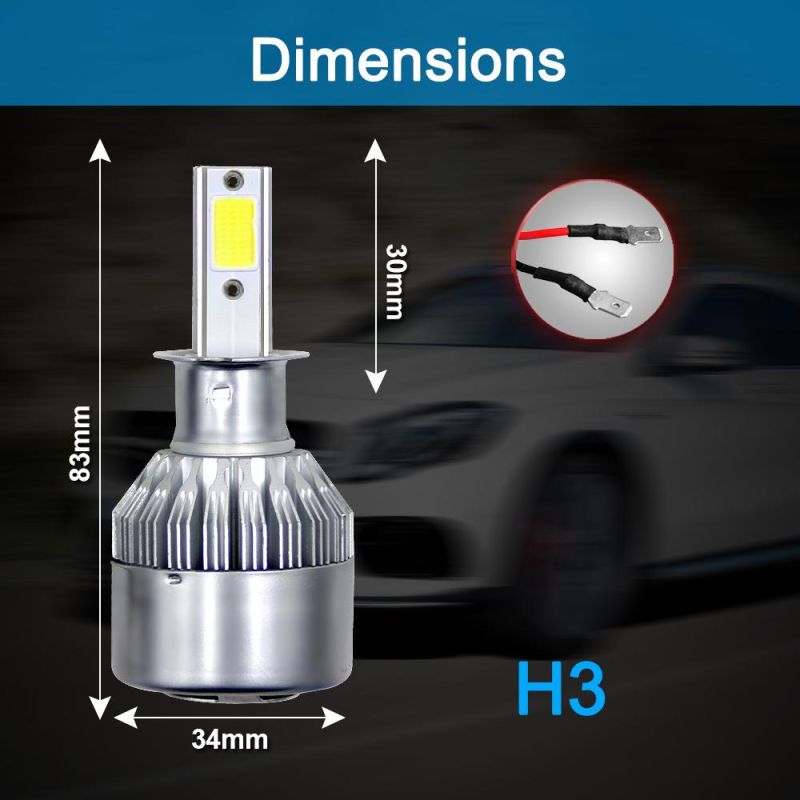 Wholesale Cheap C6 Car H3 LED Headlight Kit for Auto 72W 8000lm