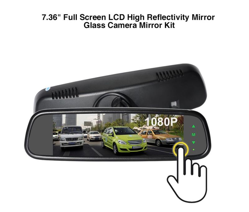 7 Inch Rearview Full HD Car Camera Monitor Rear View Mirror with 2-Ways Input OEM Replacement Bracket