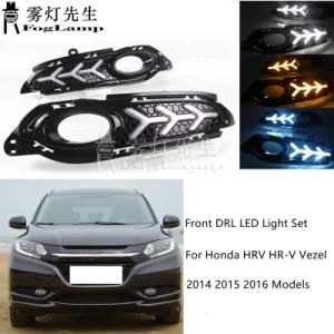 Front Bumper LED DRL Fog Lamp for Honda Hrv Hr-V Vezel 2014-2016 DRL Fog Lamp Cover Daytime Running Lights Turn Signal