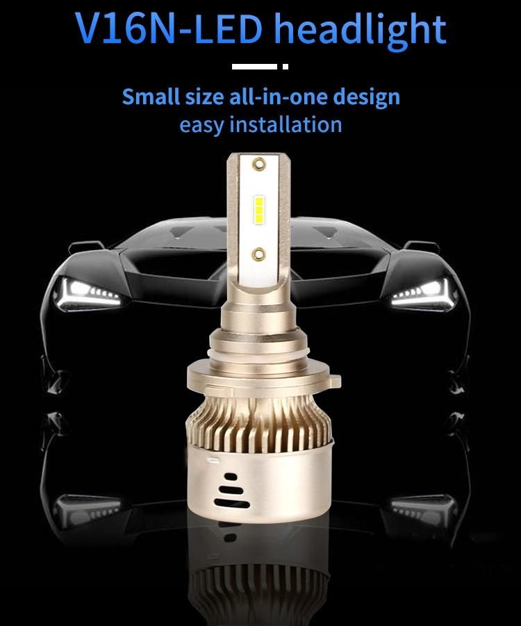V16n Wholesale Price 6000K Turbo Fan T1 Car LED Headlight H7 H4 9005