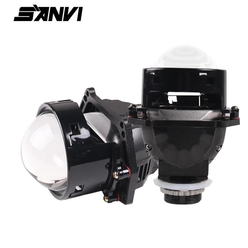 Sanvi 5500K 49W OEM ODM LHD Rhd 12V S9 H4 H7 Bi LED Projector Lens Headlights Nondestructive Installation Aftermarket Auto Motor Replacement Lamps