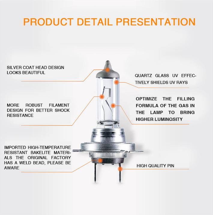 H7 Standard Light Car Halogen LED Headlight Auto Bulb 3200K 12V 55W Px26D 64210 Original Lamp OEM Quality