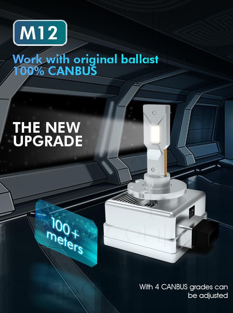 New Product Conpex 4 Bulit in Adjust M12 D1s 35W/45W Link to Ballast Universal Car LED Headlight Bulb