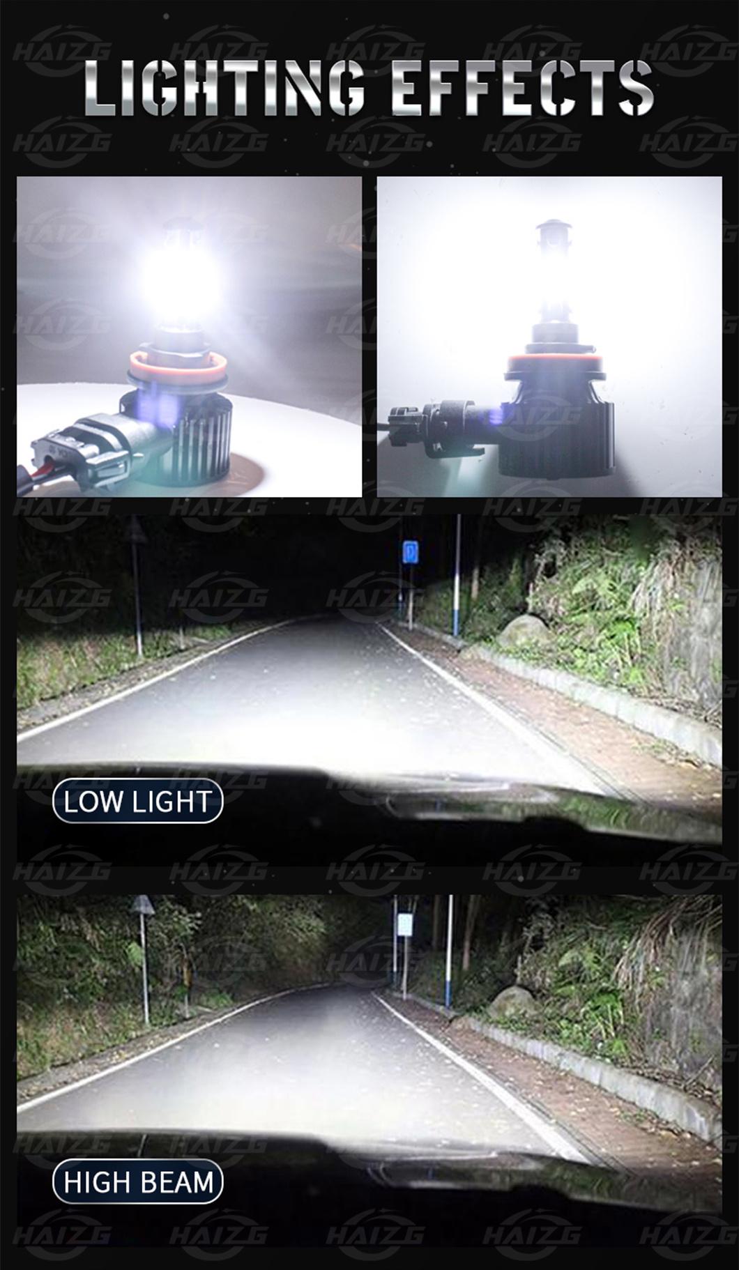 Haizg Wholesale H11 Auto Lamp LED Headlight 10000lm Car Light 50W 6500K LED Fog Light Bulb
