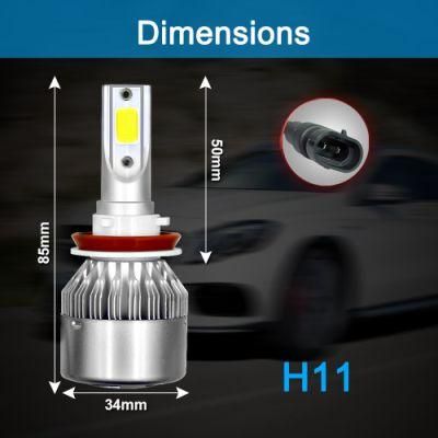 Auto Spare Parts H7 36W H1 H3 880 881 H7 H8 H9 H10 H11 H16 9005 9006 Psx24 Psx26 P13W Auto C6 LED Headlight Bulb