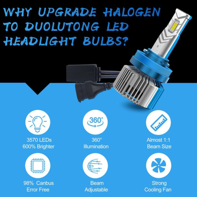 Powerful Super Bright LED LED Headlight H11 Auto Lamp Car Automobiles LED Head Lamp 12V 45W 6000K Blue Light 30000 Hours