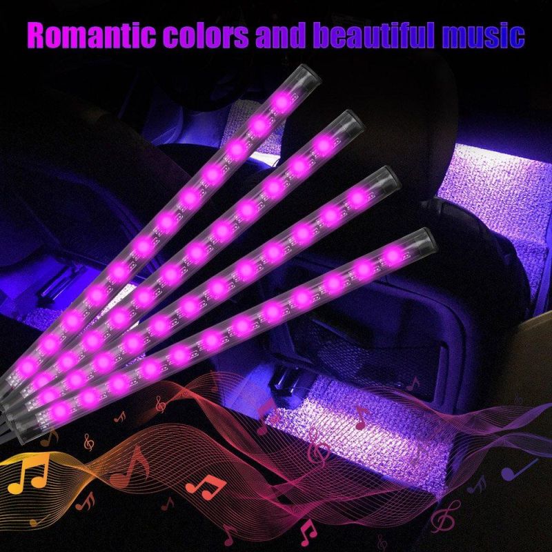 Car Interior Light LED Car Foot Light 9 LED 17cm Ambient Light Remote Control/APP/Music Voice Control Optional