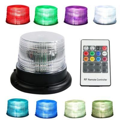 8 Colors RGB Wireless Remote Control Car Vehicle Emergency Hazard Magnetic Beacon Caution Warning Safety Flashing Strobe Light