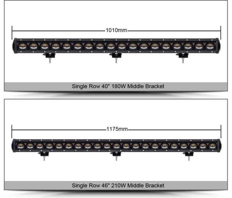 Single Row 6D Strip Light 30W 90W 120W Car Spotlight Large Lens Light Bar LED