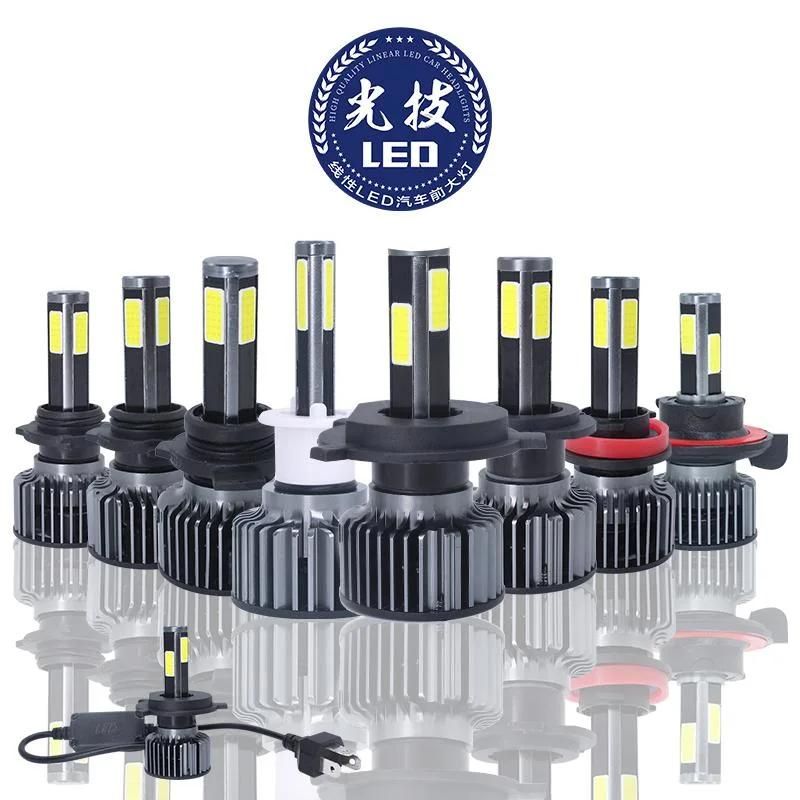 Wholesale Auto Car 4 Sides LED Headlight A4 6000K 4800lm LED Headlight Bulb H4 H7 H11 High Power LED Headlight