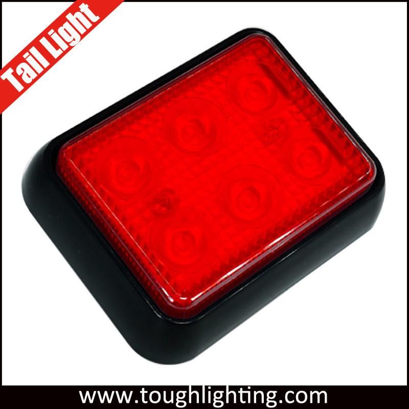 Emark 12-24V LED Rectangle Vehicle Stop Turn Rear Tail Lights for Truck Trailer Marine with E-MARK